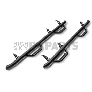 N-Fab Nerf Bar - Truck Wheel to Wheel Black Matte Textured Powder Coated Steel Round Tube - C1987RC4TX