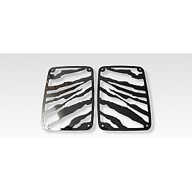 American Car Craft Tail Light Cover - Stainless Steel Black Set Of 2 - 142093