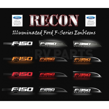 Recon Accessories Emblem - F-350 Super Duty Fenders - 264184WH-1