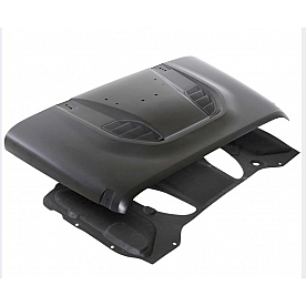 Smittybilt Hood - Vent Black Electro Coated Steel - 76400