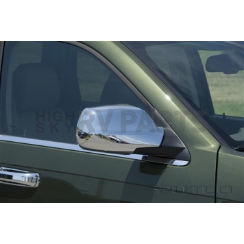 Putco Exterior Mirror Cover Driver And Passenger Side Silver ABS Plastic Set Of 2 - 402021-1