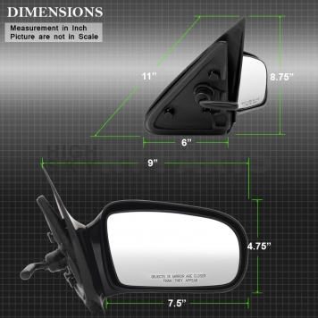 Xtune Exterior Mirror Manual OEM Single - 9934605-4