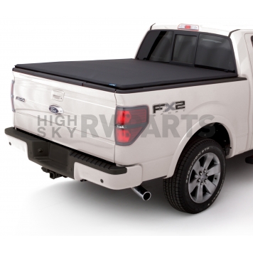 Lund International Tonneau Cover Soft Roll-Up Black Matte Canvas/ Twill Weaved Fabric - 96898