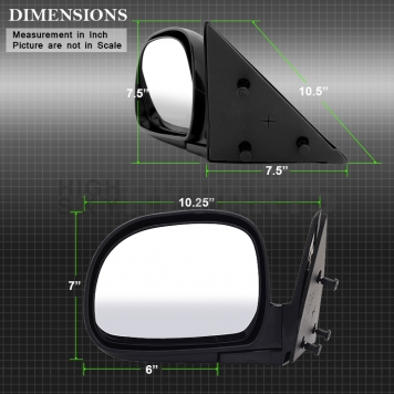 Xtune Exterior Mirror Manual Rectangular Single - 9934674-4