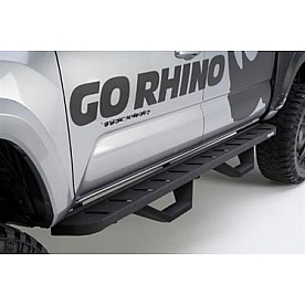 Go Rhino Running Board Black Textured Steel Stationary - 6344158020
