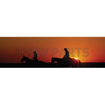 Vantage Point Window Graphics - Silhouetted Cowboys At Sunset - 100078L