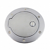 All Sales Fuel Door - Round Aluminum - 6056CL