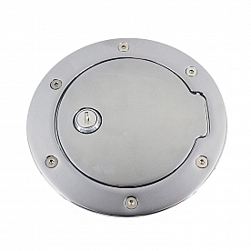 All Sales Fuel Door - Round Aluminum - 6051CL