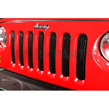 Rugged Ridge Grille Insert - Mesh Rectangular Black Powder Coated Stainless Steel - 1140132-2