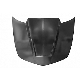 Harwood Fiberglass Hood - Cowl Induction Gelcoat Fiberglass Black - B12403