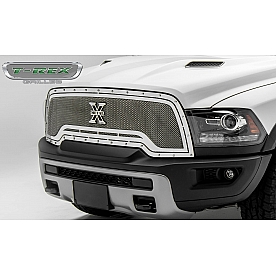 T-Rex Truck Products Grille Insert - Mesh Rectangular Polished Stainless Steel - 6714640