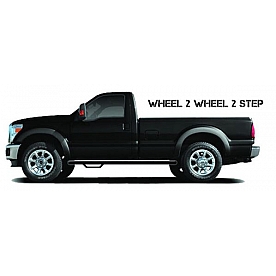 N-Fab Nerf Bar - Truck Wheel to Wheel Black Gloss Powder Coated Steel Round - F1577RC