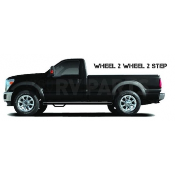 N-Fab Nerf Bar - Truck Wheel to Wheel Black Gloss Powder Coated Steel Round - F1577RC