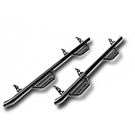 N-Fab Nerf Bar - Truck Wheel to Wheel Black Gloss Powder Coated Steel Round - C1470RC4