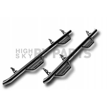 N-Fab Nerf Bar - Truck Wheel to Wheel Black Gloss Powder Coated Steel Round - C1470RC4