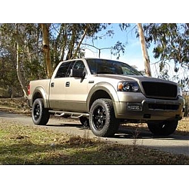 N-Fab Nerf Bar - Truck Wheel to Wheel Black Matte Textured Powder Coated Steel Round - F0486SCTX