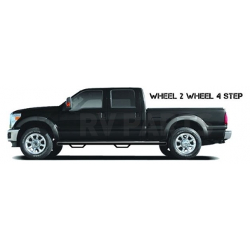 N-Fab Nerf Bar - Truck Wheel to Wheel Black Gloss Powder Coated Steel Round - C17113CC-1