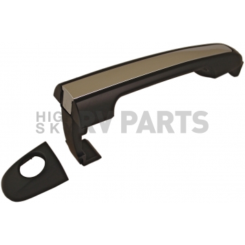 Help! By Dorman Exterior Door Handle - Plastic Black Handle With Silver Insert Single - 79824-2