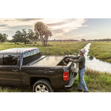 Roll-N-Lock Tonneau Cover Soft Manual Retractable Black Matte Vinyl - LG103M-6