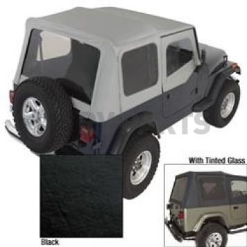 Rugged Ridge Soft Top - Black Denim Standard Top Polycotton - 1370215