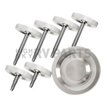 DV8 Offroad Soft Top Door Surround Knob Silver Aluminum Set Of 6 - JP180028BL