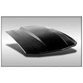 Harwood Fiberglass Hood - Cowl Induction Fiberglass Black - 26605