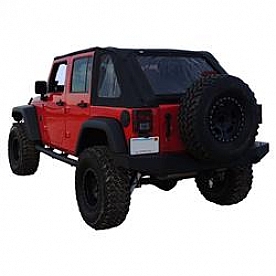Crown Automotive Soft Top - Black Fastback Top Sailcloth Fabric - BRT20135T