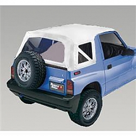 Rugged Ridge Soft Top - White Denim Standard Top Vinyl - 5372252