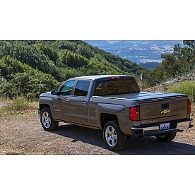 Leer Tonneau Cover Hard Folding Black Matte Powder Coated Aluminum - 132842