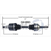 TrakMotive CV Axle Shaft - GM-8063