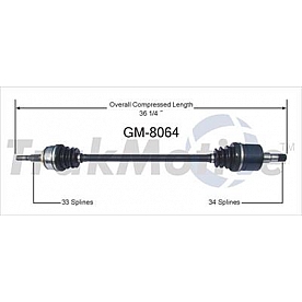 TrakMotive CV Axle Shaft - GM-8064