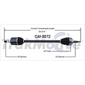 TrakMotive CV Axle Shaft - GM-8072