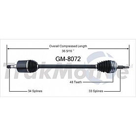 TrakMotive CV Axle Shaft - GM-8072