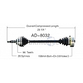 TrakMotive CV Axle Shaft - AD-8032