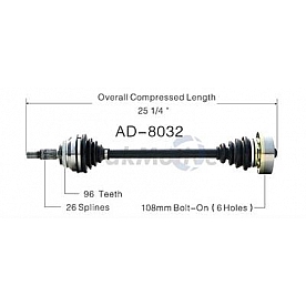 TrakMotive CV Axle Shaft - AD-8032