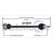 TrakMotive CV Axle Shaft - AD-8035