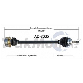 TrakMotive CV Axle Shaft - AD-8035