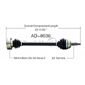 TrakMotive CV Axle Shaft - AD-8036
