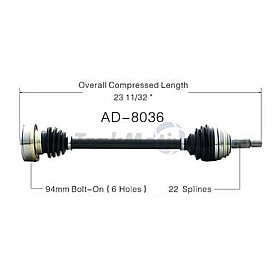 TrakMotive CV Axle Shaft - AD-8036