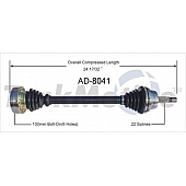 TrakMotive CV Axle Shaft - AD-8041
