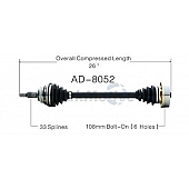 TrakMotive CV Axle Shaft - AD-8052