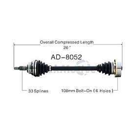 TrakMotive CV Axle Shaft - AD-8052