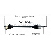TrakMotive CV Axle Shaft - AD-8055
