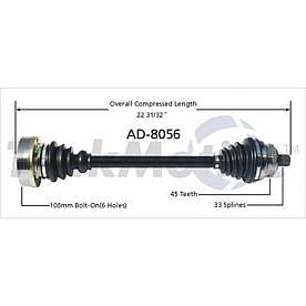TrakMotive CV Axle Shaft - AD-8056