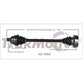 TrakMotive CV Axle Shaft - AD-8058