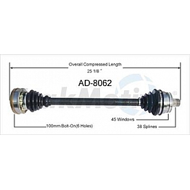 TrakMotive CV Axle Shaft - AD-8062