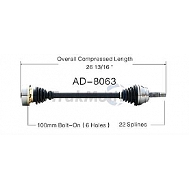 TrakMotive CV Axle Shaft - AD-8063
