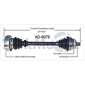 TrakMotive CV Axle Shaft - AD-8075