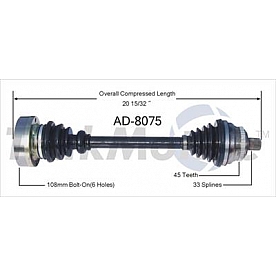 TrakMotive CV Axle Shaft - AD-8075
