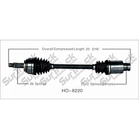 TrakMotive CV Axle Shaft - HO-8220